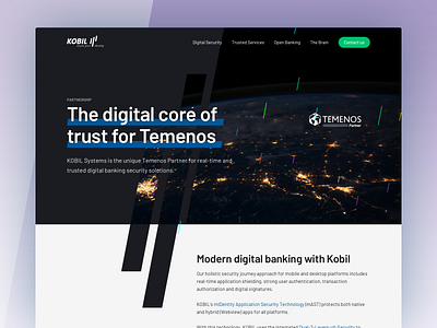 KOBIL for Temenos - Landing Page banking block clean custom design landing page landing page design security software ui ux web website design