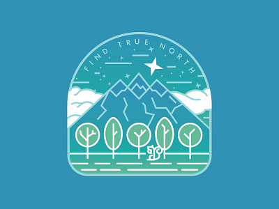 True North badge mountain north squirrel