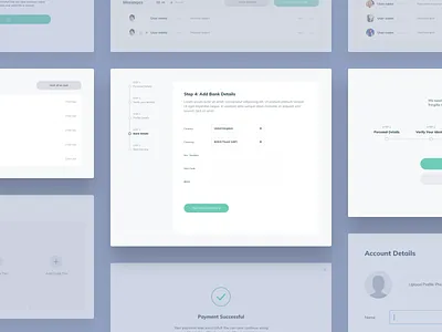 SF2 Various screens app cards clean dashbaord interface social ui ux web web app