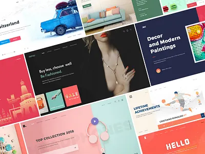 25+ Website headers collection account behance clean creative design download headers ui kit website