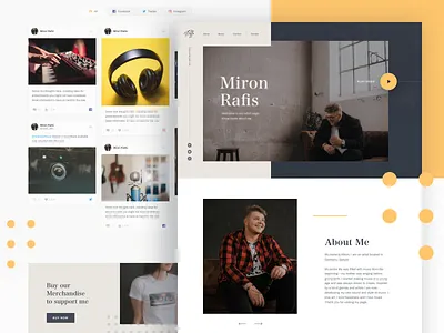Miron Rafis - Music Artist website amazon music artist itunes landing page music personal website spotify ui web design website