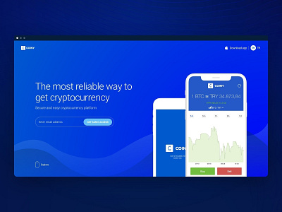Coiny - Crypto Wallet Landing Page bitcoin crypto design homepage landing page ui ux wallet web website