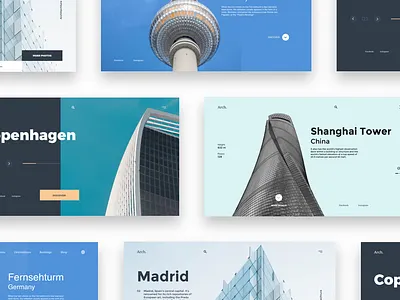 Architecture Landing Page clean design icon interaction layout minimal typography ui user experience design user interface design ux website