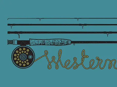 Western Rise Fly Rod design drawing fishing fly fly fishing graphic illustration logo mcwhorter seth sketch type typography