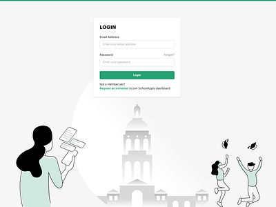 Login Interface campus dashboard graduation illustration login login form school signin signup stanford students university