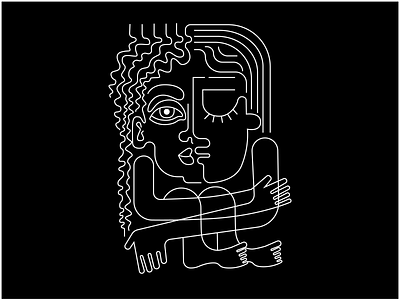 Hug black contrast design illustration lines white
