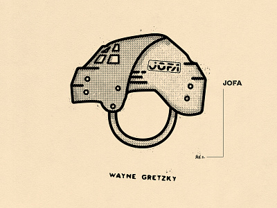 Wayne Gretzky "Jofa" athletics design drawn flat grunge hand hockey illustration logo retro sports type vector vintage