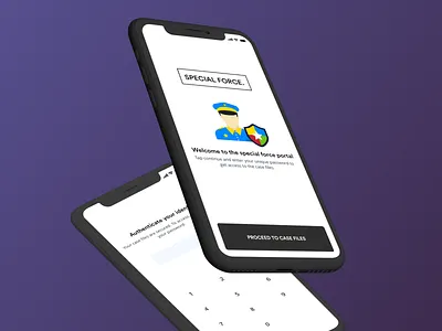 Secured app - Protecting forces app authenticate encryption file interface design ios password police security ui ux vault