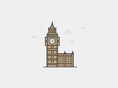 Big Ben Illustration big ben building city clock illustration london monument monuments tower uk