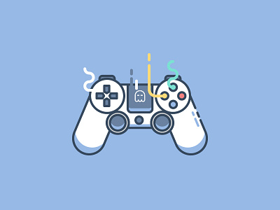 PS4 Controller let's join !! <3 <3 controller game icon illustration join us line outline player ps4 symbol vector