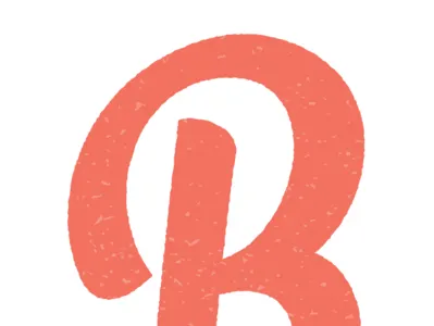 Textured B brushes custom design lettering logo restaurant script texture type typography