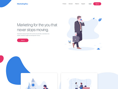 Marketing Website advertising clean design exploration illustration landing page marketing ui ux web design webpage design website