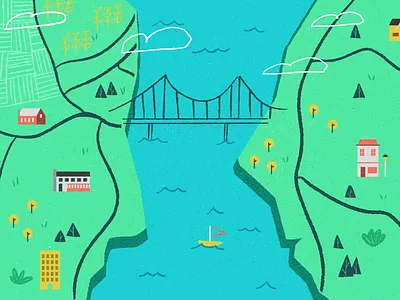 Nunatopia community illustration map nuna nunatopia people texture water