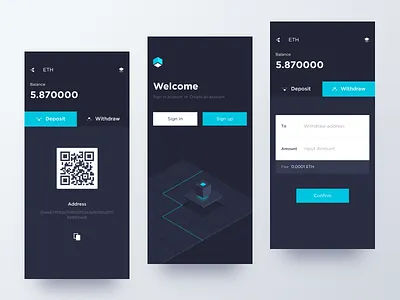 Conceptual digital currency app blockchain concise hiwow ios ui 应用