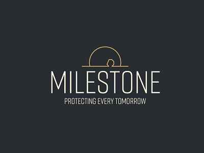 Milestone Branding blue branding gold icon illustration logo milestone minimal sun typography vector