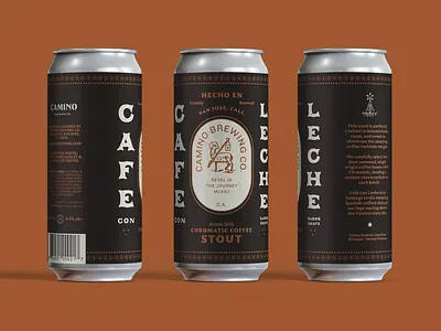 Camino Cafe Con Leche beer can coffee craft beer label label design packaging print typography