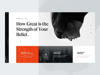 Layout Exploration black black white clean clean design creative fashion layout exploration magazine minimal model model magazine models news newsletter red side menu sidebar typography ui design web design