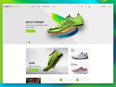 Shoes E-Commerce creative design design ecommence shoes theme design themeforest ui website