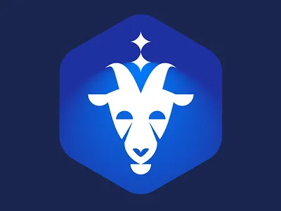 Space goat branding design goat icon logo space