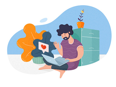 Friendly chat art color communication flat graphic design illustration message photoshop plants simple