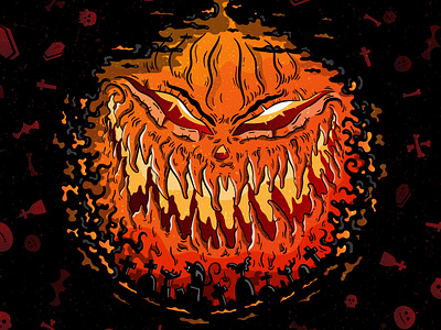 🎃 Halloween illustration adobeillustator art cemetery creepy drawing halloween illustration pumpkin sinister sketch tomb wacom wicked