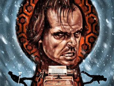 The Shining poster screenprinted shining stanleykubrik typewriter winter