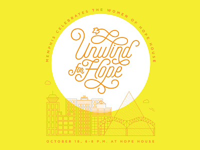 Unwind for Hope illustration memphis memphis design monoline skyline