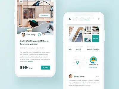 Office for rent app. app clean gallery hiwow map member message mobile news notification price profile