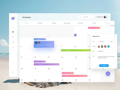 Schedule exploration02 #37/100 color dashboard design gradient ui ux