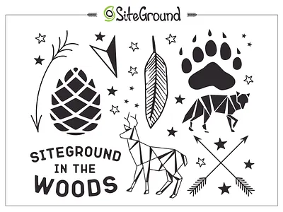 SiteGround In The Wood Tattoo Set animals branding design gift origami tattoo tattoo art temporary tattoo woods
