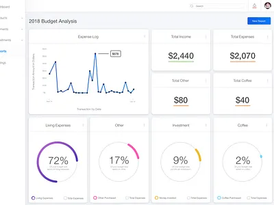 Personal Budget Report budget dashboard dashboard design data analysis data collection reporting ui ux