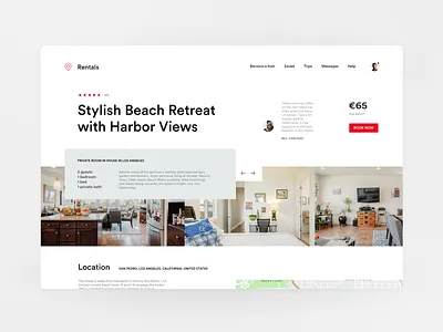 Page: Apartment for Rent (Header on desktop/tablet) airbnb apartment architecture booking clean gallery grid landing minimal real estate rental site web