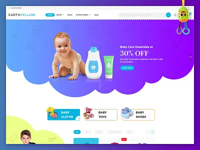 Baby Product E-Commerce baby baby clothes baby products creative design ecommence ecommerce theme design themeforest ui website