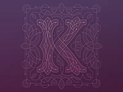 K – 36 Days Of Type apple pencil charcter custom lettering elegant hand lettering ipad pro k letter letterform letterforms lettering lettering art lettering design lines procreate type type design typogaphy typophile vector