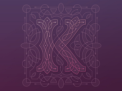 K – 36 Days Of Type apple pencil charcter custom lettering elegant hand lettering ipad pro k letter letterform letterforms lettering lettering art lettering design lines procreate type type design typogaphy typophile vector