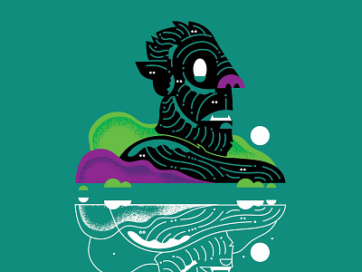 Wolf Man fangs ghost halloween hills lines man monster moon wold