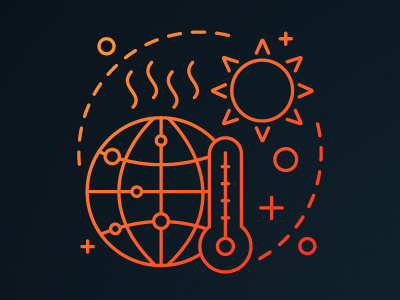 Global warming concept climate change concept design earth environmental global warming growth hazard heat icon illustration light linear neon pollution problem protection temperature world