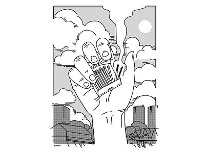 Inktober Day 19 - Scorched art cintiq digital illustration inktober inktober2018 linework matches scorched