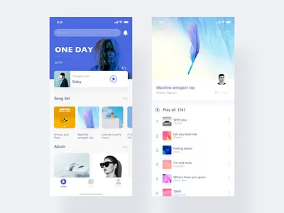 New music app dimest music ui ux