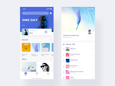 New music app dimest music ui ux