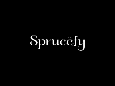 Custom typography logo • Sprucefy brand branding logotype script serif simple type