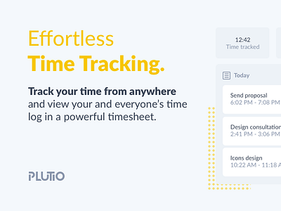 Banner Time app clean crm flat illustration modern plutio projects saas tasks time time management timetracking ui ui ux ux ux design