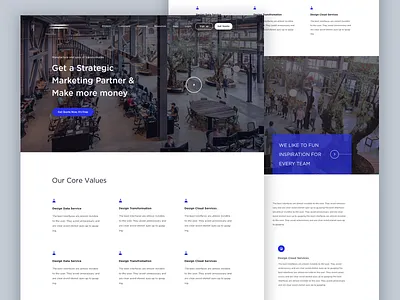 Marketing Agency Landing Page agency blue brand identity design custom daily challange dark blue illustration landing landing page marketing agency marketing campaign optimization redesign saas landing page saas service search engine trend 2018 typography art ui design uipractice