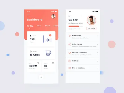 Fitness Tracking & user profile activity app dashboard dashboard mobile fitness app health app landing page onboading payment app profile app tracker app tracking app user profile