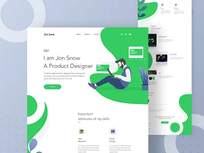 Portfolio Landing Page chilling mantis designer developer portfolio illustration landing page portfolio web design portfolio web illustration template typography ui ux web design web illustration
