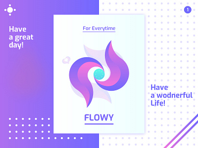Flowy card flower illustraion life logo