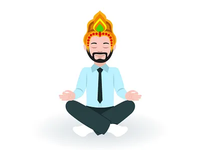 Corporate Ravana 2018 celebration character corporate corporate ravana crown design devil dussehra festival flat graphic illustration indiscipline meditation ravana sleeping typography vector web