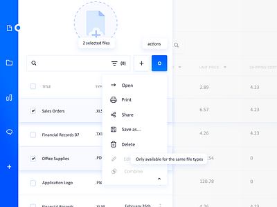 File Manager - Analytic portals & applications #3 business analytics dashboards data collection data manager data visualization drop down menu file manager files options psf settings storyboards user experience ux user interface ui visualizations