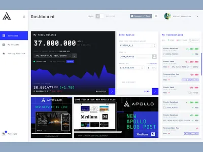 Apollo Wallet 3.0 WIP blockchain dashboad ui ux wallet