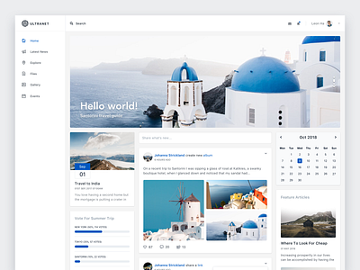 Ultranet clean clear dribbble elegant hello intranet minimal network simple sketch social ui ux uidesign website